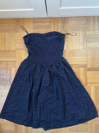 Vestido azul sin tirantes