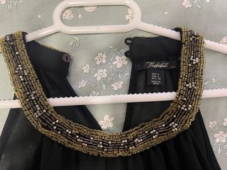 Blusa Zara Negra Talla S con Pedrería