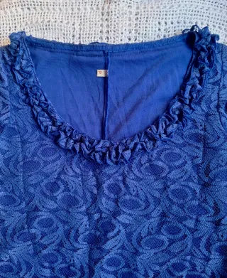 BLUSA FLAMENCA NUEVA BLONDA CON VOLANTES TALLA S