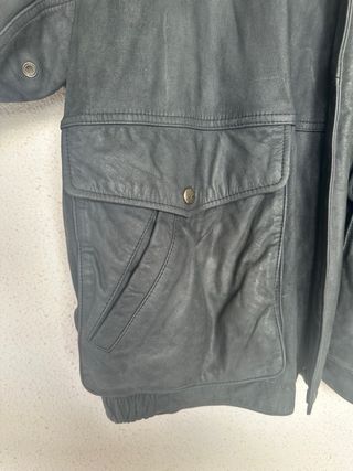 Chaqueta de cuero negra hombre