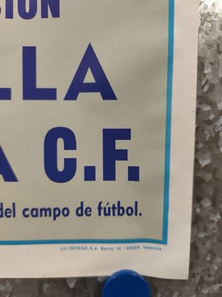 Cartel Fútbol Valencia Mestalla vs Málaga 1966