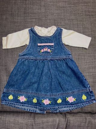 Salopette neonata jeans con maglietta