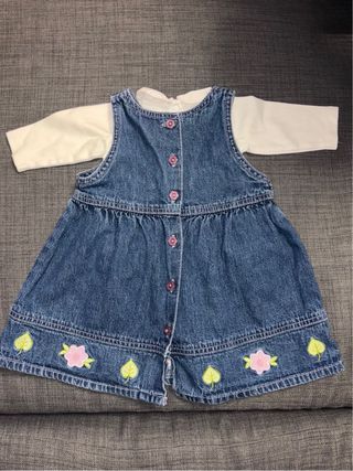 Salopette neonata jeans con maglietta