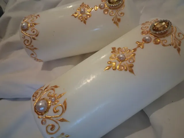 Velas decoradas oro y perlas