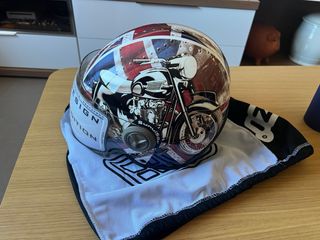 Casco Moto Diseño Union Jack talla S
