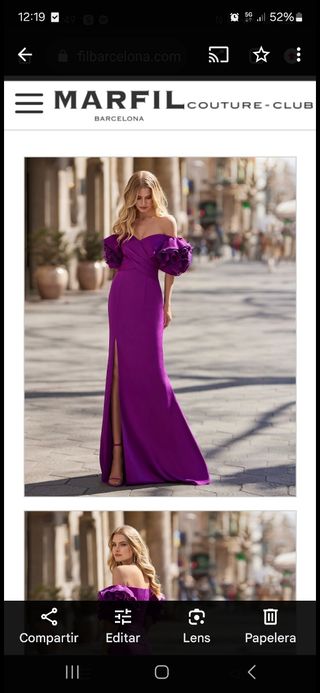 Vestido fiesta morado talla 38