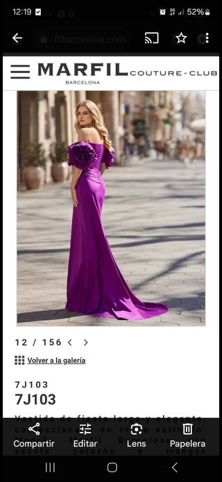 Vestido fiesta morado talla 38