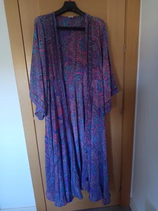 Caftán/Kimono gasa estampado cachemir talla única