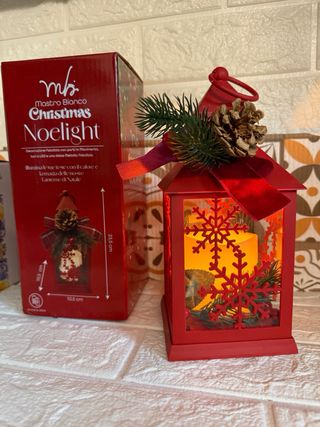 Lanterna Natale Mastro Bianco 23,5cm