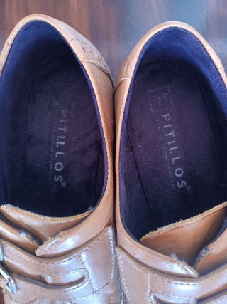 Zapatos Pitillos Piel Marrones Doble Hebilla