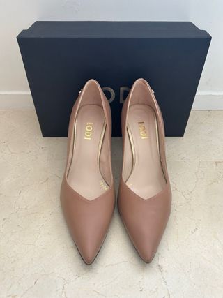 Zapatos Lodi Beige Tacón Bloque
