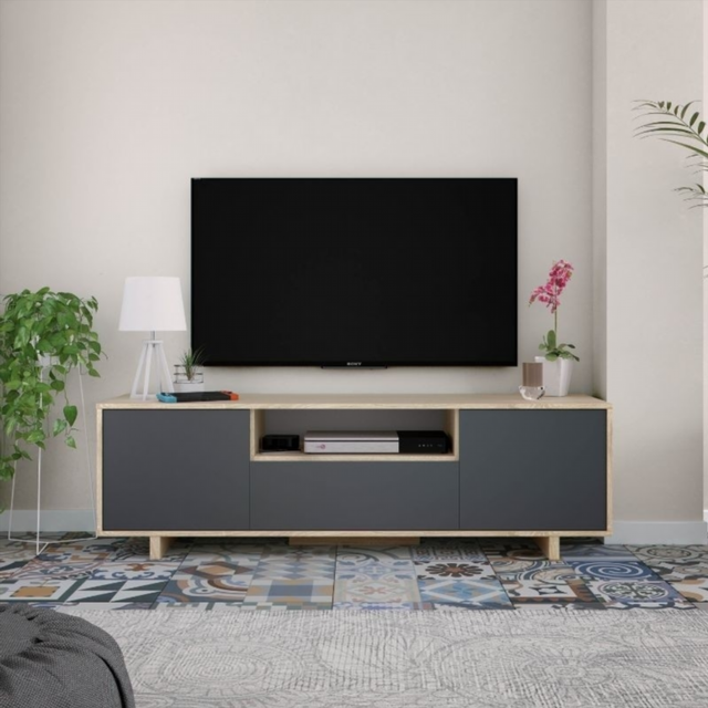Mesa Tv Zaira 150 cm. Roble Canadian/Gris Antraci