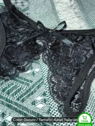 Tanga mujer encaje negro