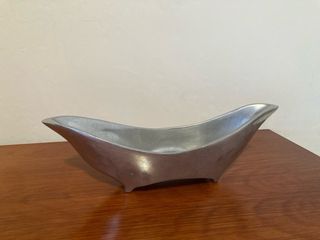 Frutero/Jarrón Metálico Plateado