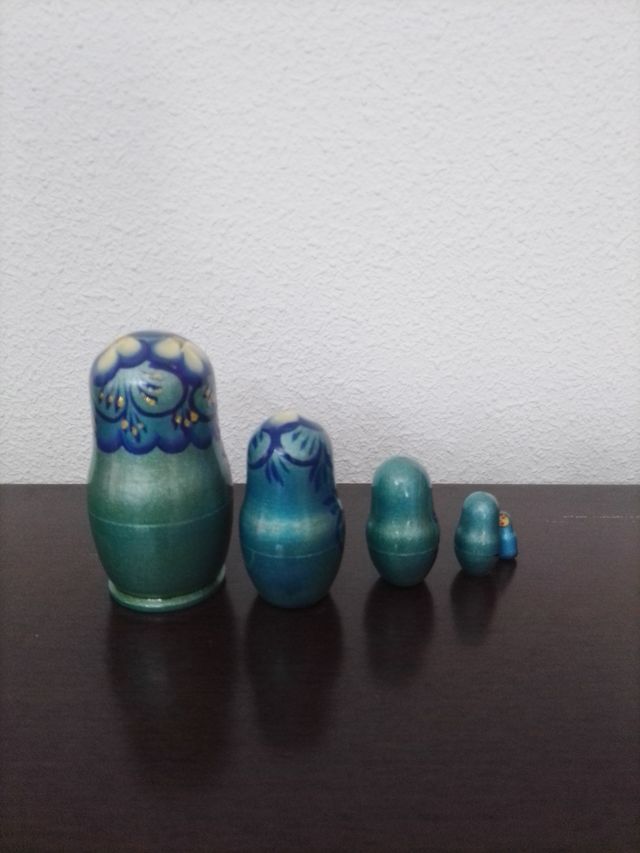 Matrioska Original Azul Flores