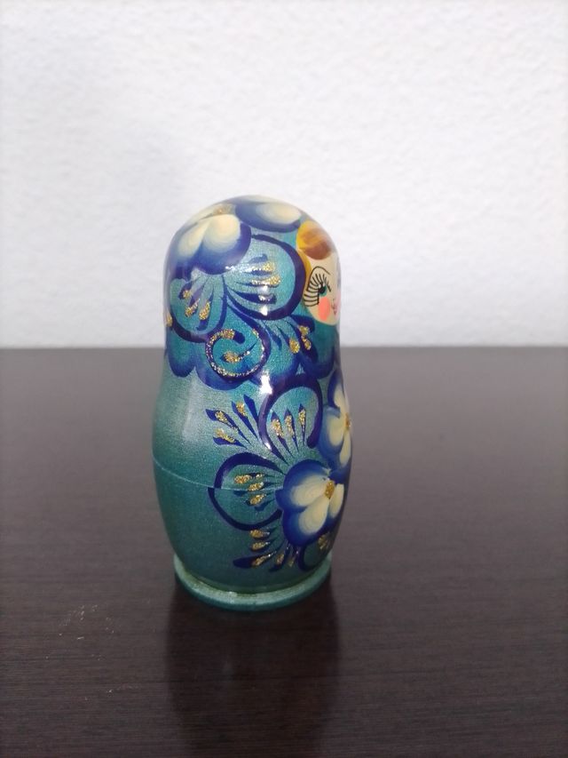 Matrioska Original Azul Flores
