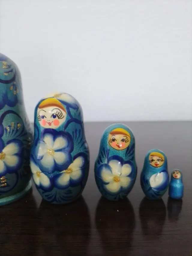 Matrioska Original Azul Flores