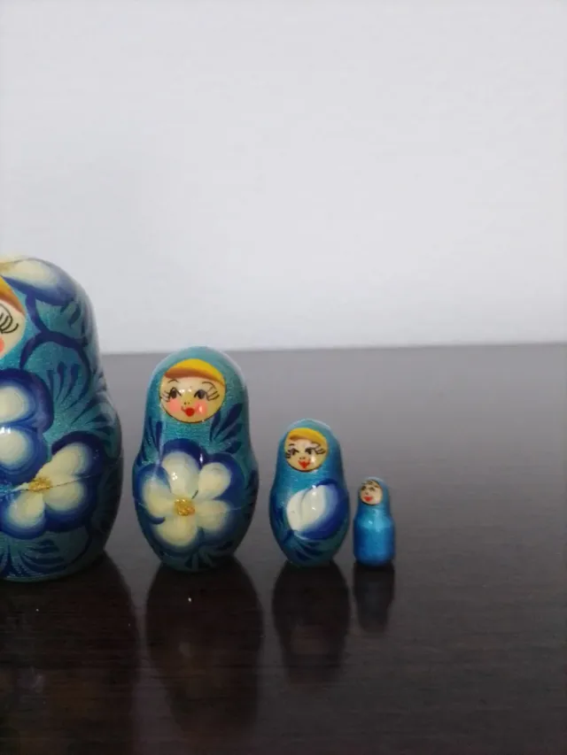 Matrioska Original Azul Flores