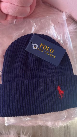 Cappellino Ralph Lauren Blu Logo Rosso