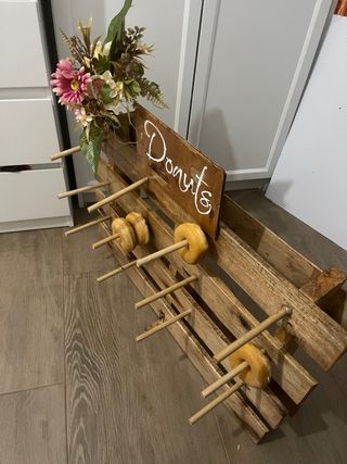 Soporte Mesa Donuts Boda Madera