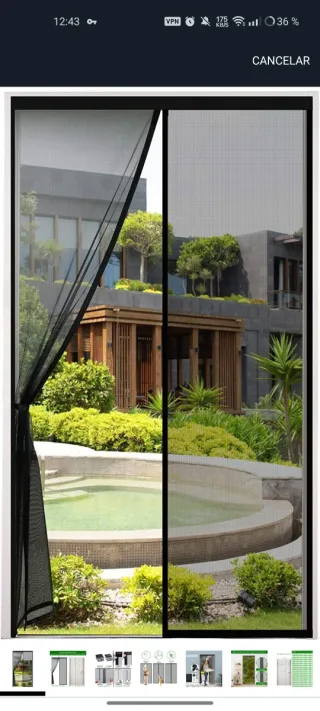 Mosquitera para puerta 100x210 cm