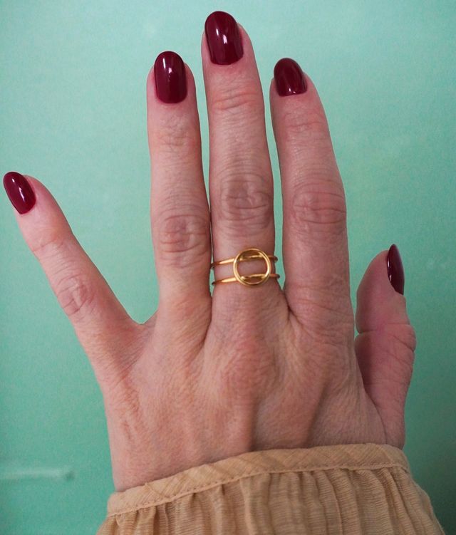 Anel duplo em prata de lei