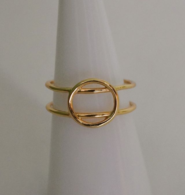 Anel duplo em prata de lei