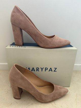 Zapatos tacón Marypaz beige ante