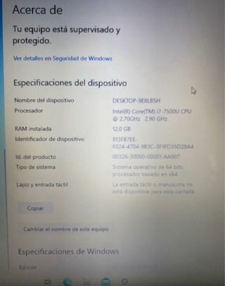 HP Notebook 15-ay134ns i7 12GB RAM Radeon