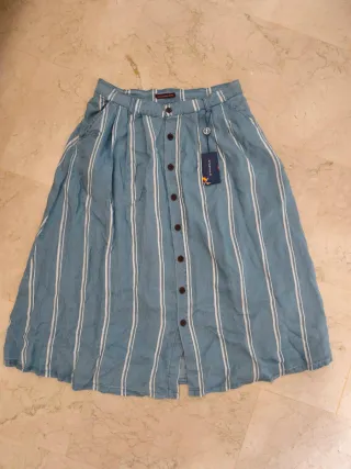 Falda SPAGNOLO rayas azules y blancas