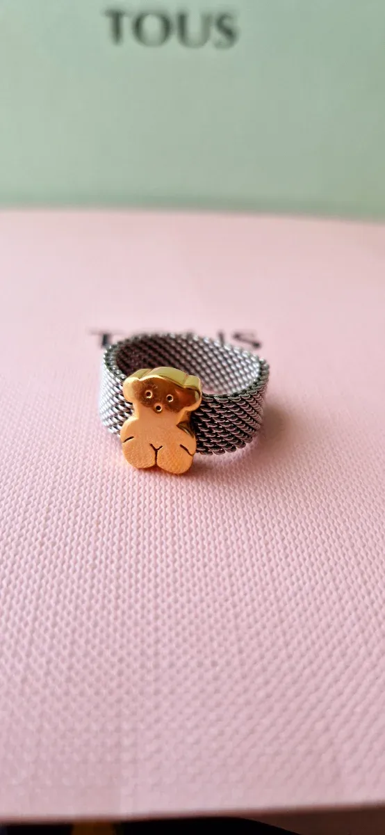 Anillo Tous Oso Acero y Oro