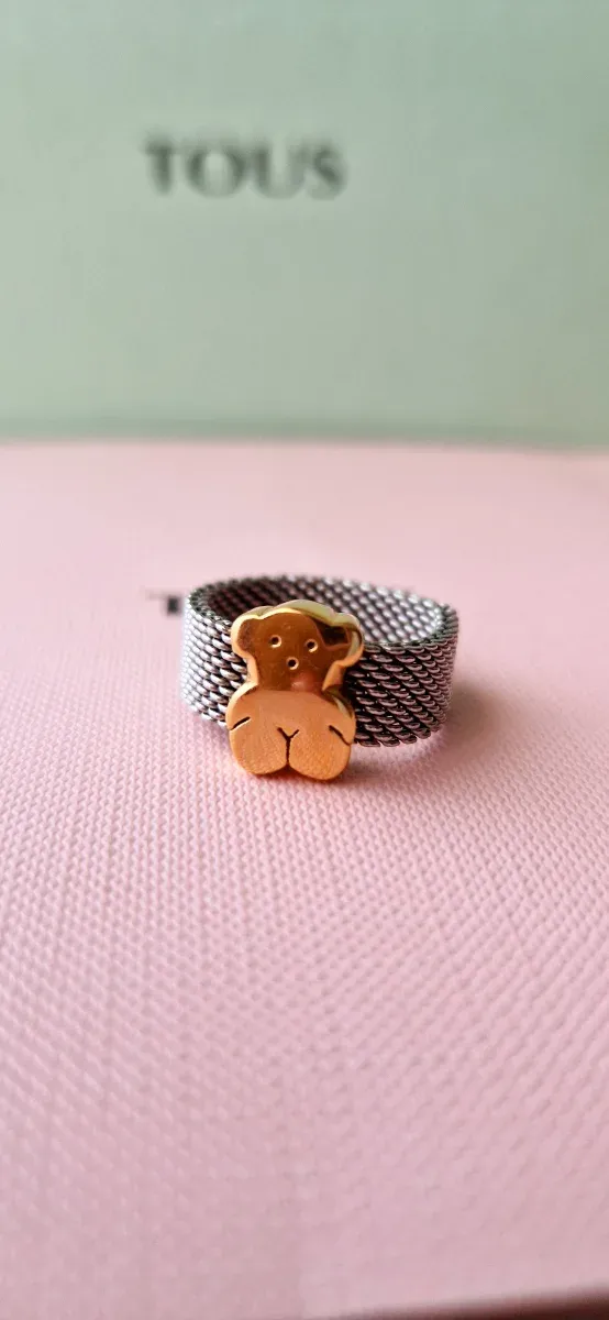 Anillo Tous Oso Acero y Oro