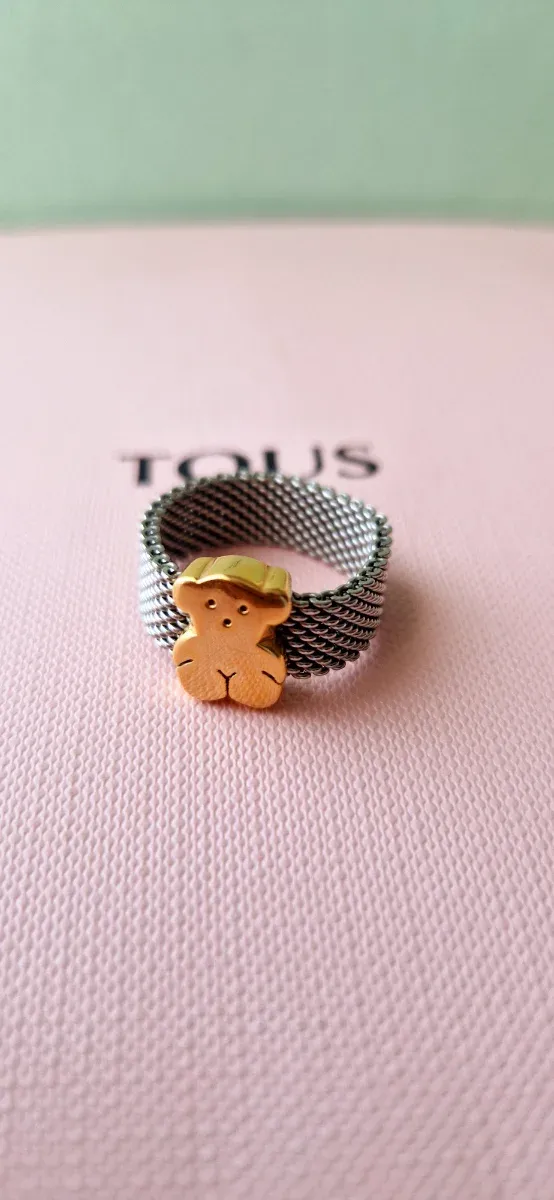 Anillo Tous Oso Acero y Oro