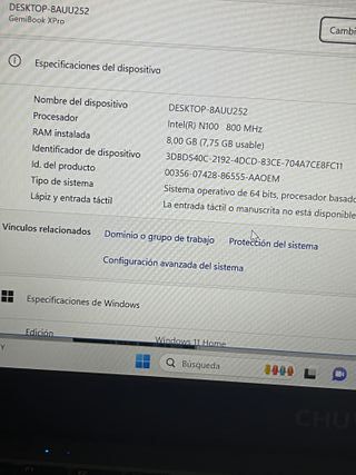 Portátil chuwi Negro/Gris
8ram 256 almacenamiento 
