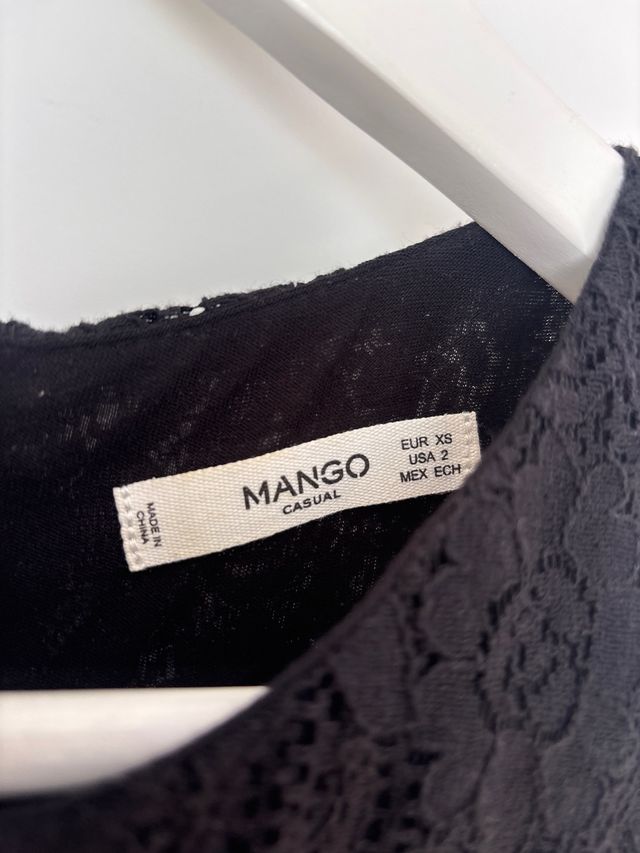 Vestido negro Mango encaje