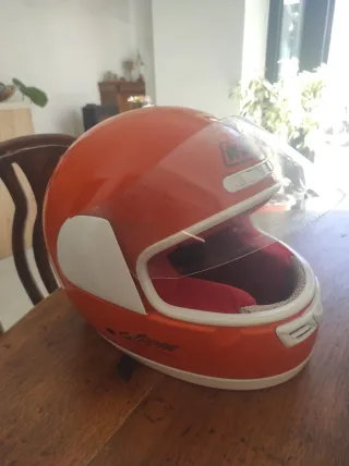 Casco moto NZI infantil naranja Talla XS.