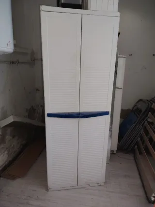 Armario Terraza Plástico Blanco y Azul