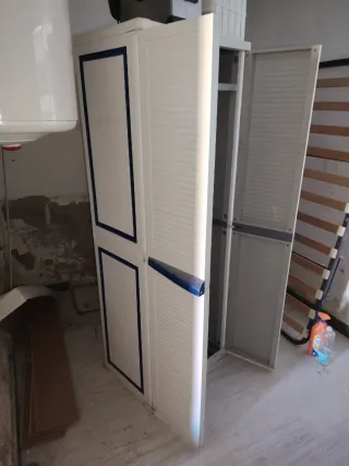 Armario Terraza Plástico Blanco y Azul