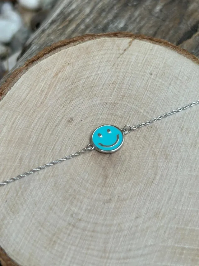 Pulsera Smile Plata y Turquesa