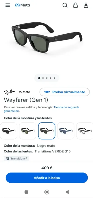 Ray-Ban Meta Wayfarer RW4008 Gafas Inteligentes