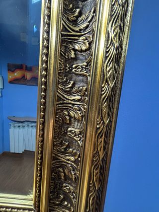 Espejo Marco Dorado Vintage con lampara de REGALO