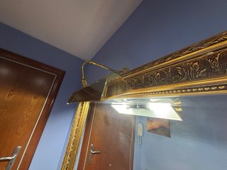 Espejo Marco Dorado Vintage con lampara de REGALO