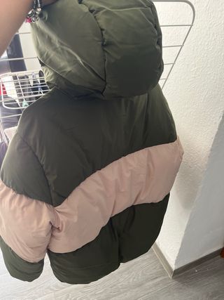 Abrigo infantil invierno verde y beigs 