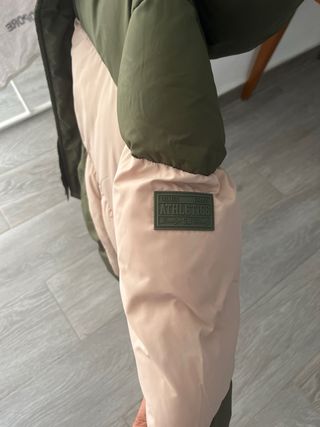 Abrigo infantil invierno verde y beigs 