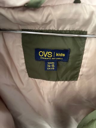 Abrigo infantil invierno verde y beigs 