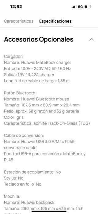 Portátil Huawei Plata