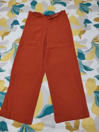 Pantalón Zara ancho naranja mujer