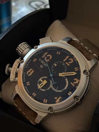 Reloj U-Boat Cronógrafo Negro y Marrón