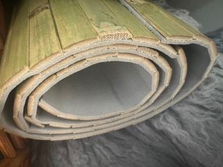 Lona de bambú y valla de madera