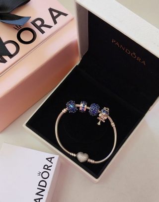 Lote 4 - charms Pandora azul y plata